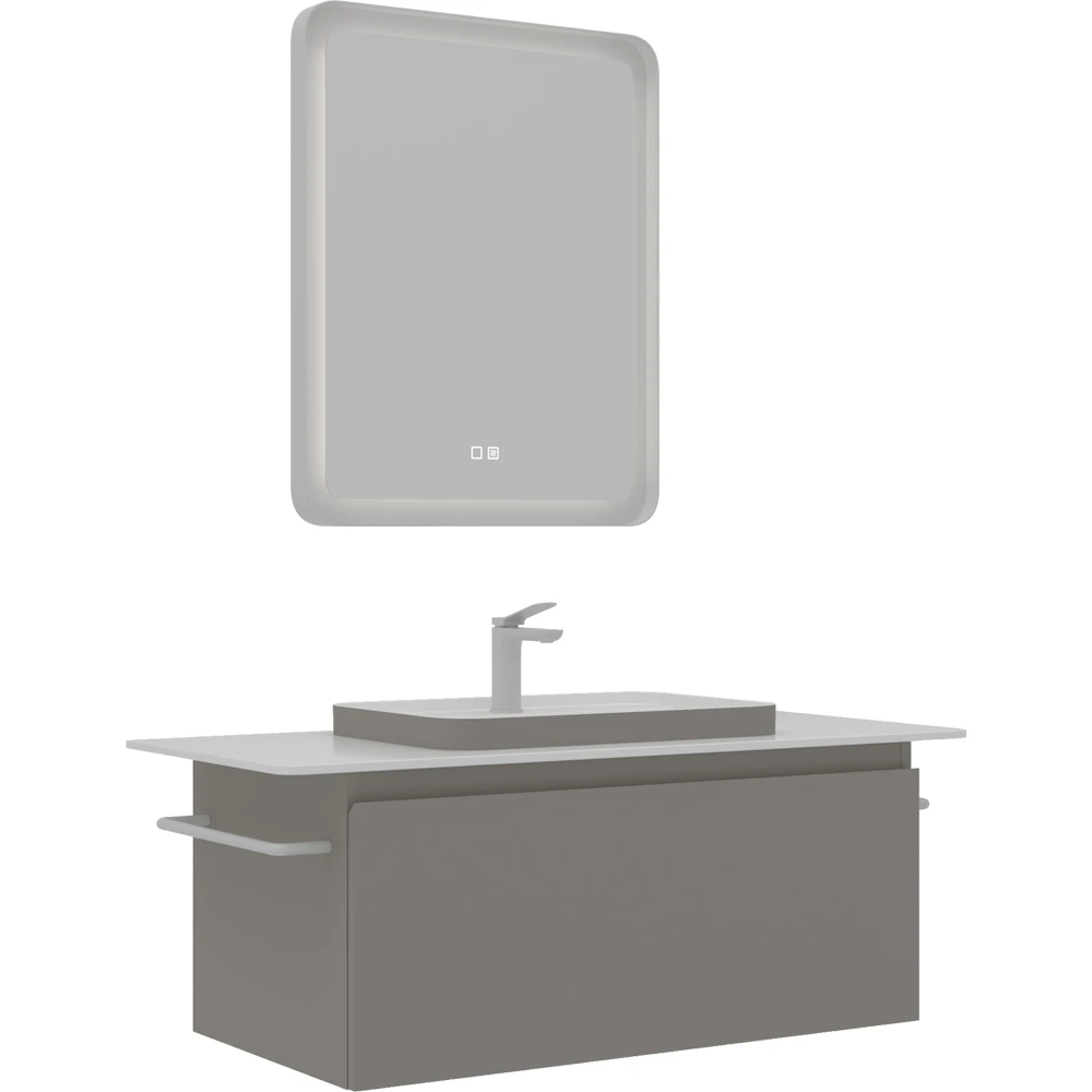 Orka Vico 110 Cm Mat Vizon Banyo Dolabı Takımı - 5008879