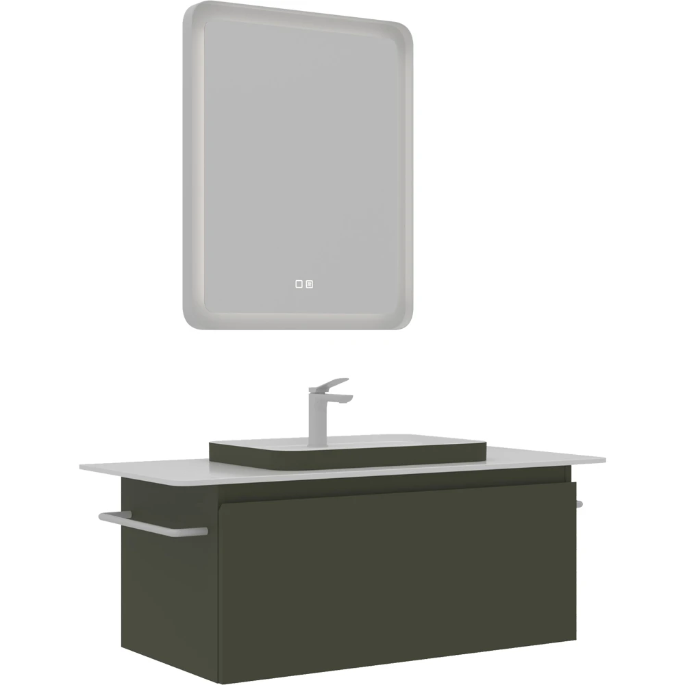 Orka Vico 110 Cm Mat Zeytin Yeşili Banyo Dolabı Takımı - 5008596