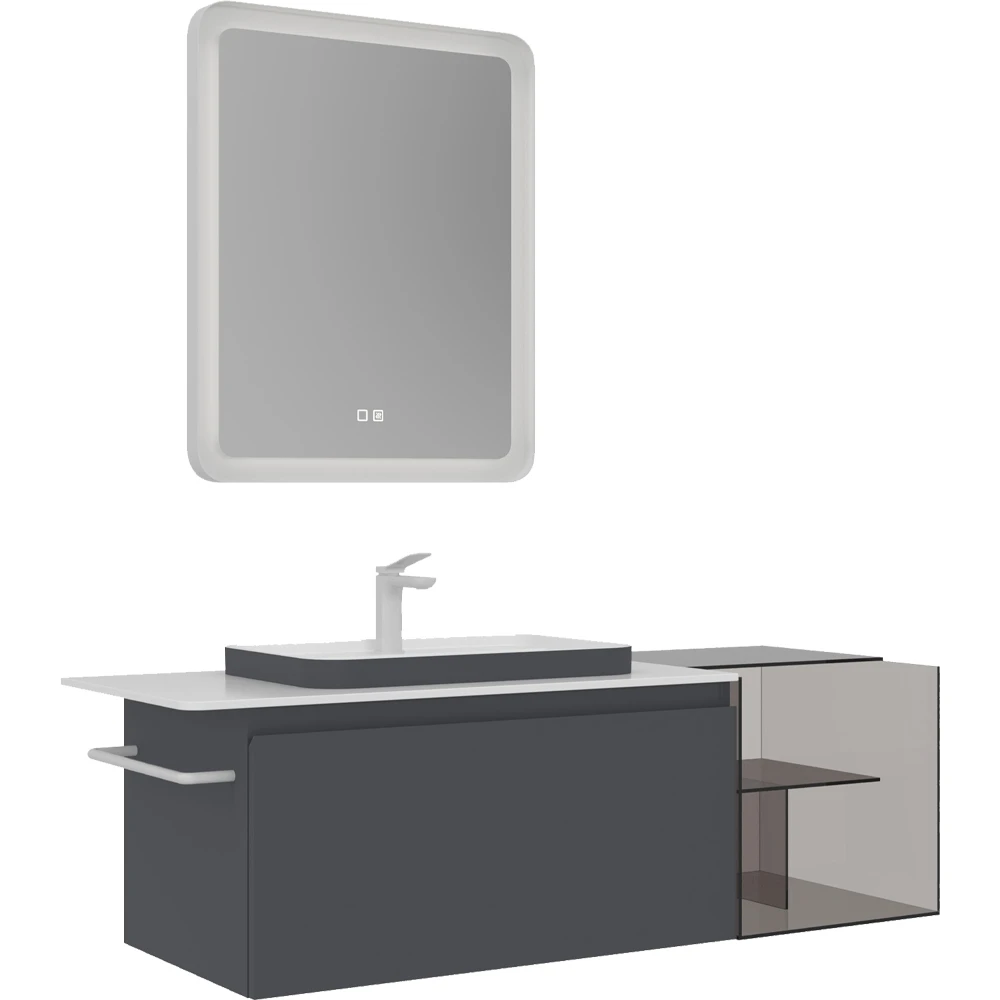 Orka Vico 120 Cm Mat Antrasit Banyo Dolabı Takımı - 5008885