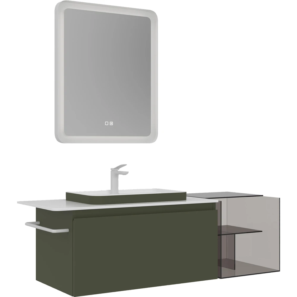 Orka Vico 120 Cm Mat Zeytin Yeşili Banyo Dolabı Takımı - 5007158