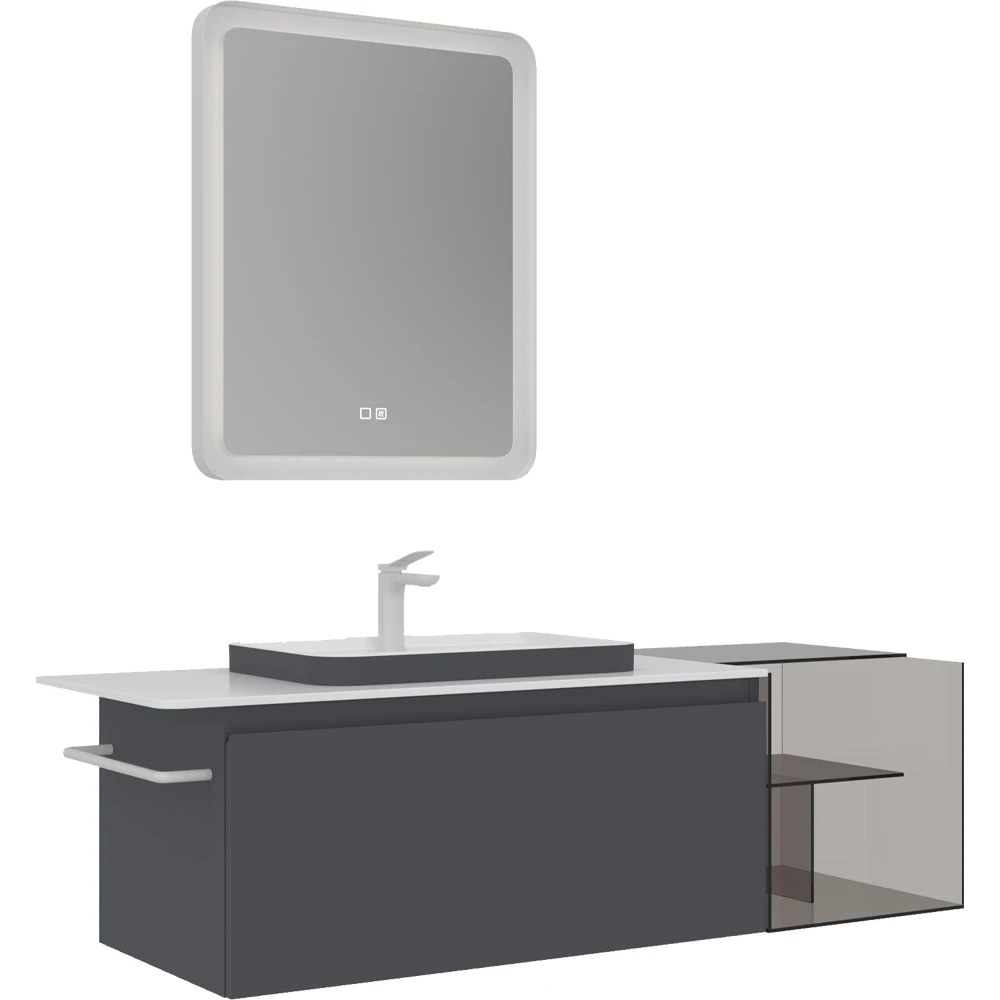 Orka Vico 140 Cm Mat Antrasit Banyo Dolabı Takımı - 5008886