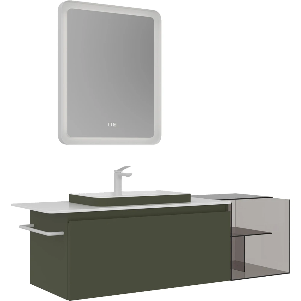 Orka Vico 140 Cm Mat Zeytin Yeşili Banyo Dolabı Takımı - 5007159