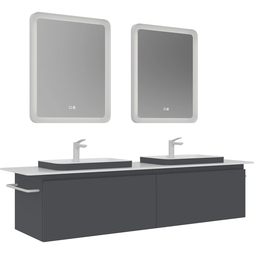 Orka Vico 160 Cm Mat Antrasit Banyo Dolabı Takımı - 5008887