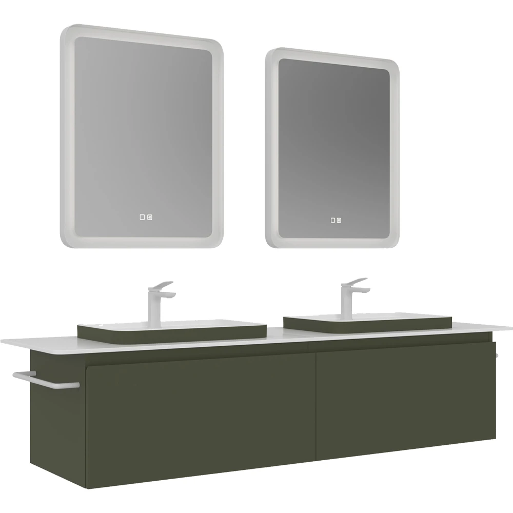 Orka Vico 160 Cm Mat Zeytin Yeşili Banyo Dolabı Takımı - 5007160