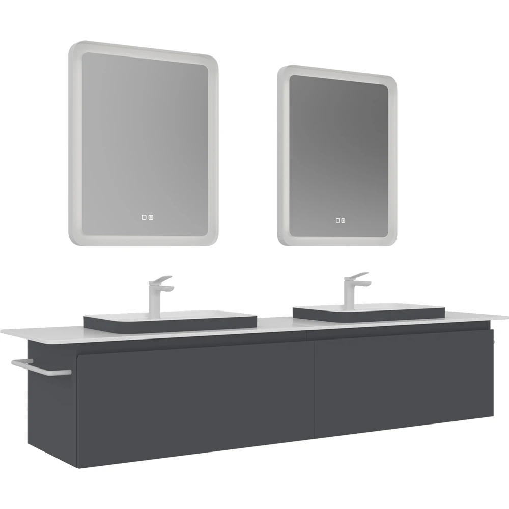 Orka Vico 200 Cm Mat Antrasit Banyo Dolabı Takımı - 5008888