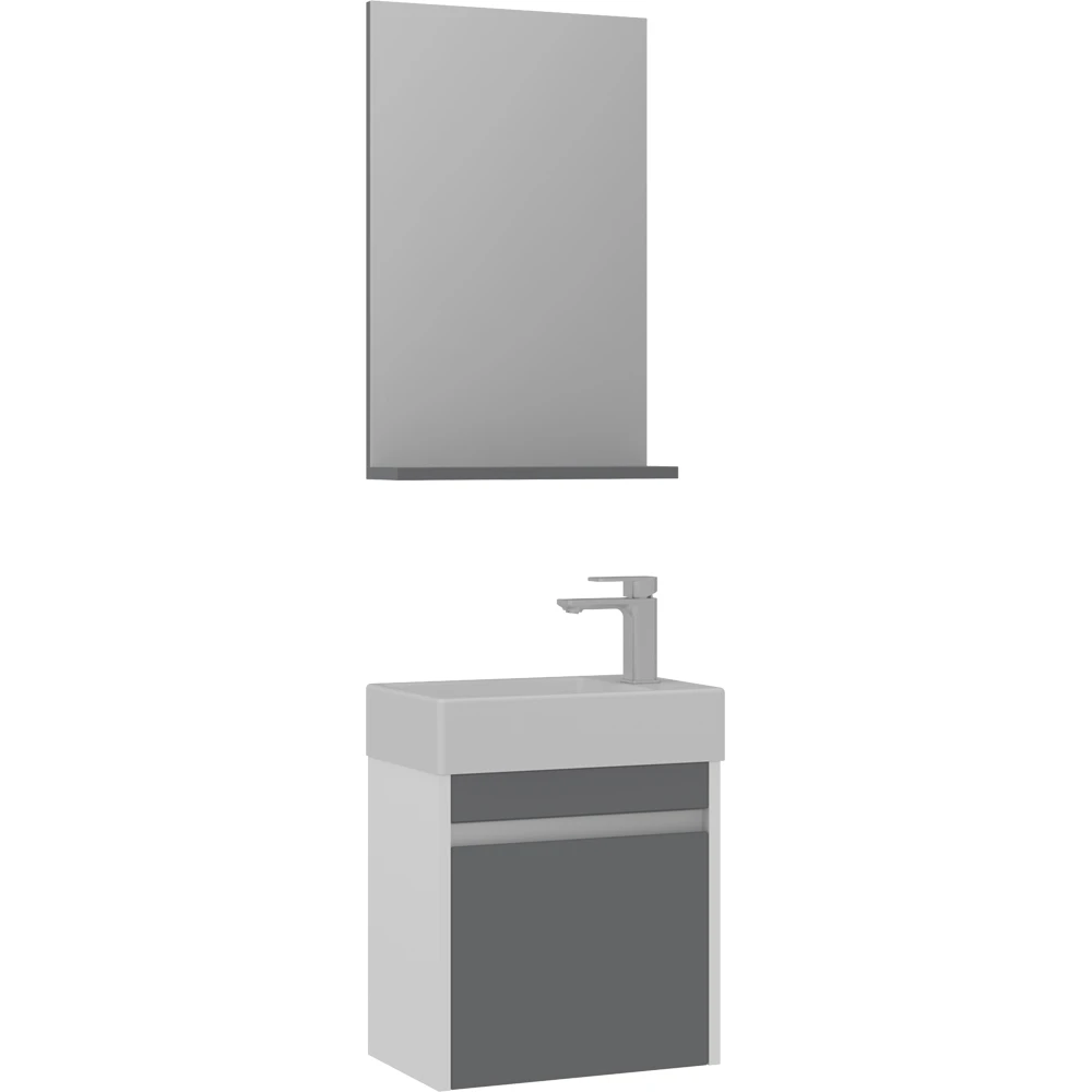 Orka Yedisu 45 Cm Gri Banyo Dolabı Takımı