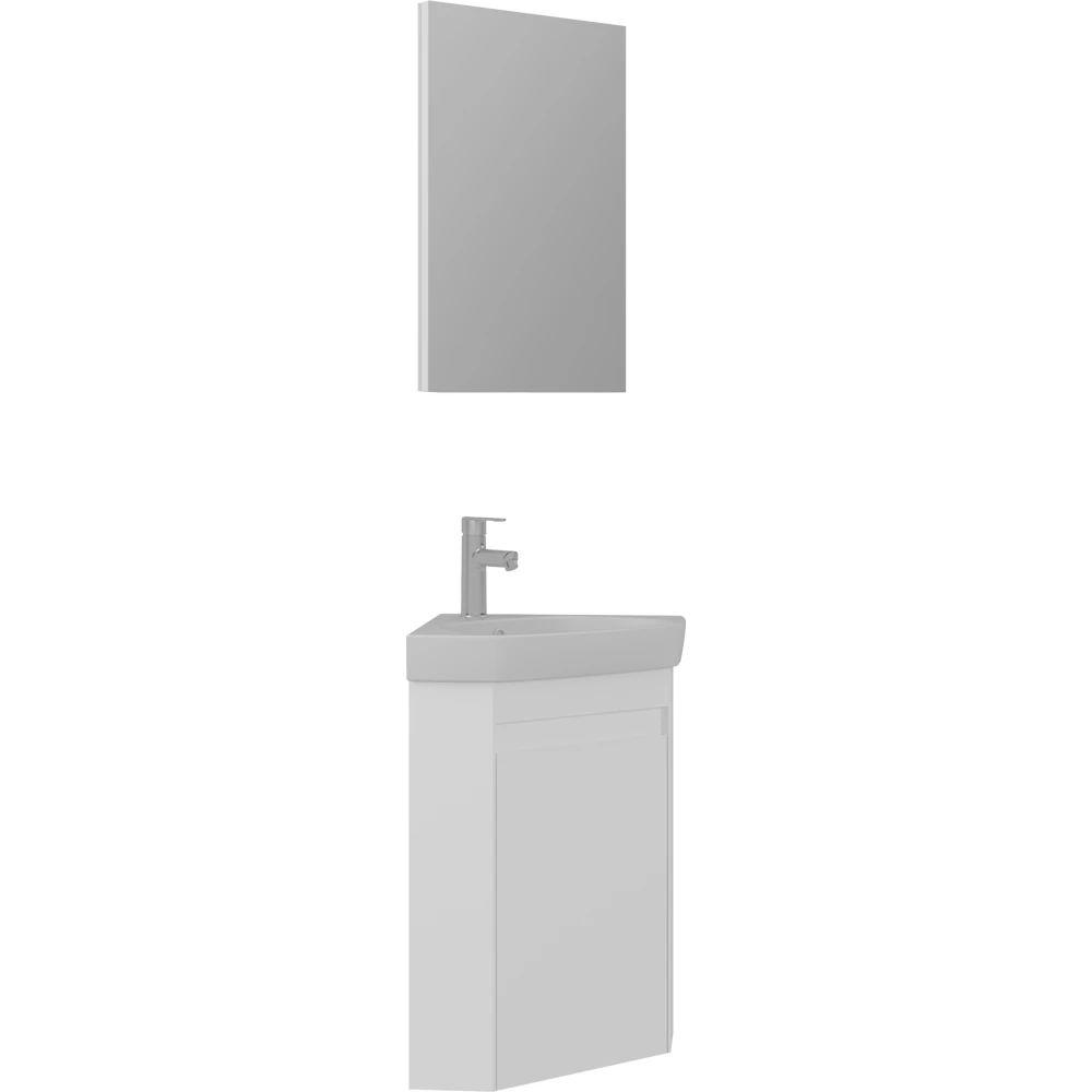 Orka Zag 45 Cm Mat Beyaz Banyo Dolabı Takımı