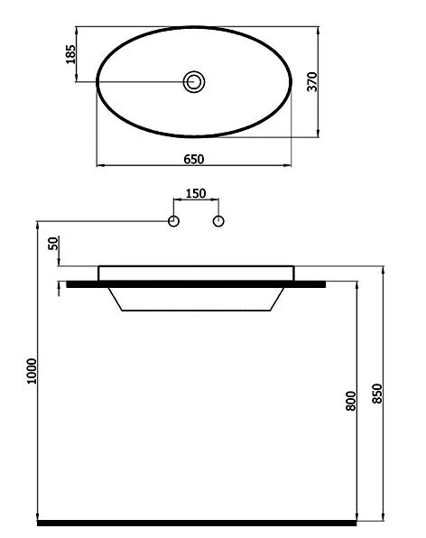 Newarc Sand Lavabo 65x37x5 cm Tezgah Üstü Beyaz Lavabo 2