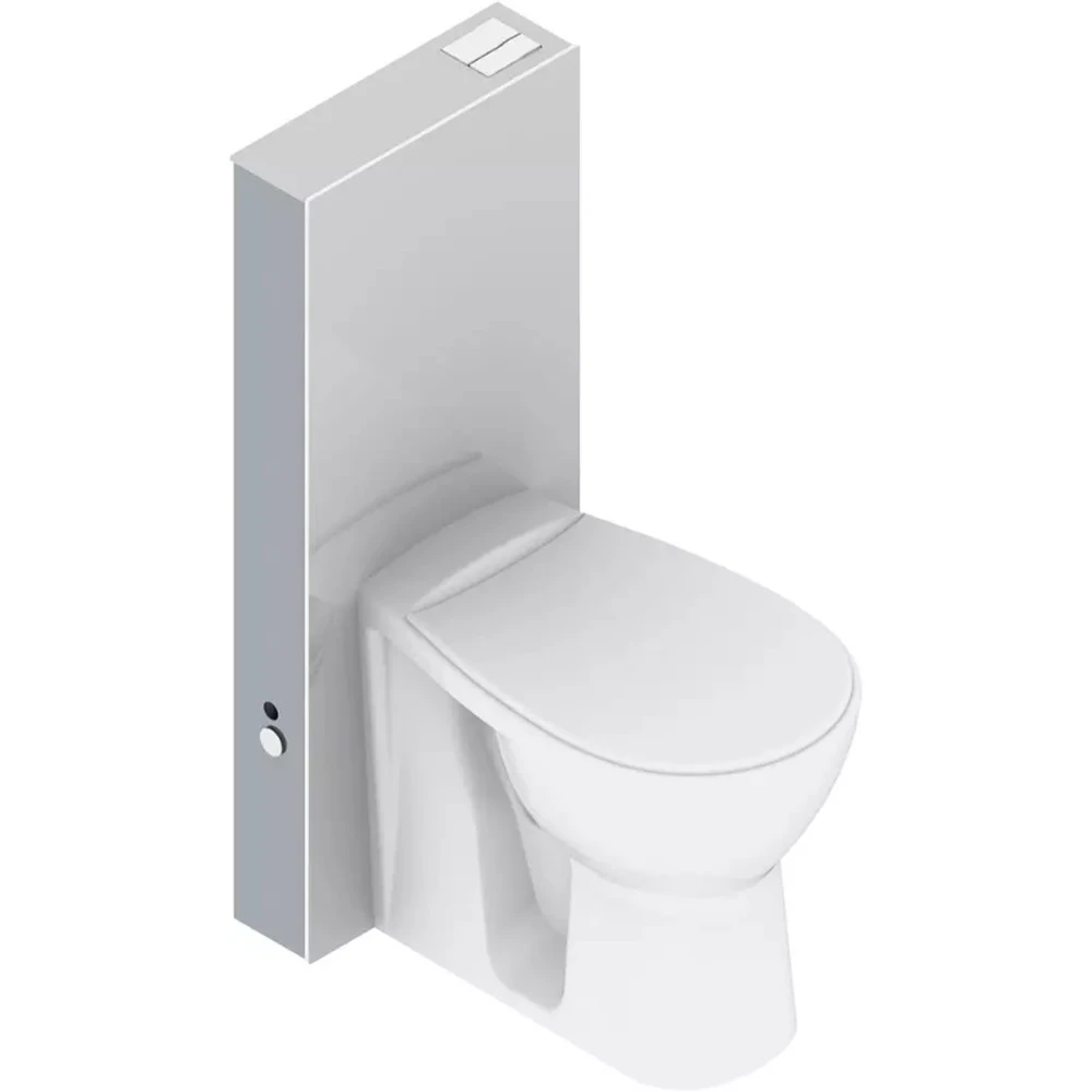 Serel Glassbox Duvar Önü Yerden Klozet İçin Beyaz Cam Rezervuar - T03C130B