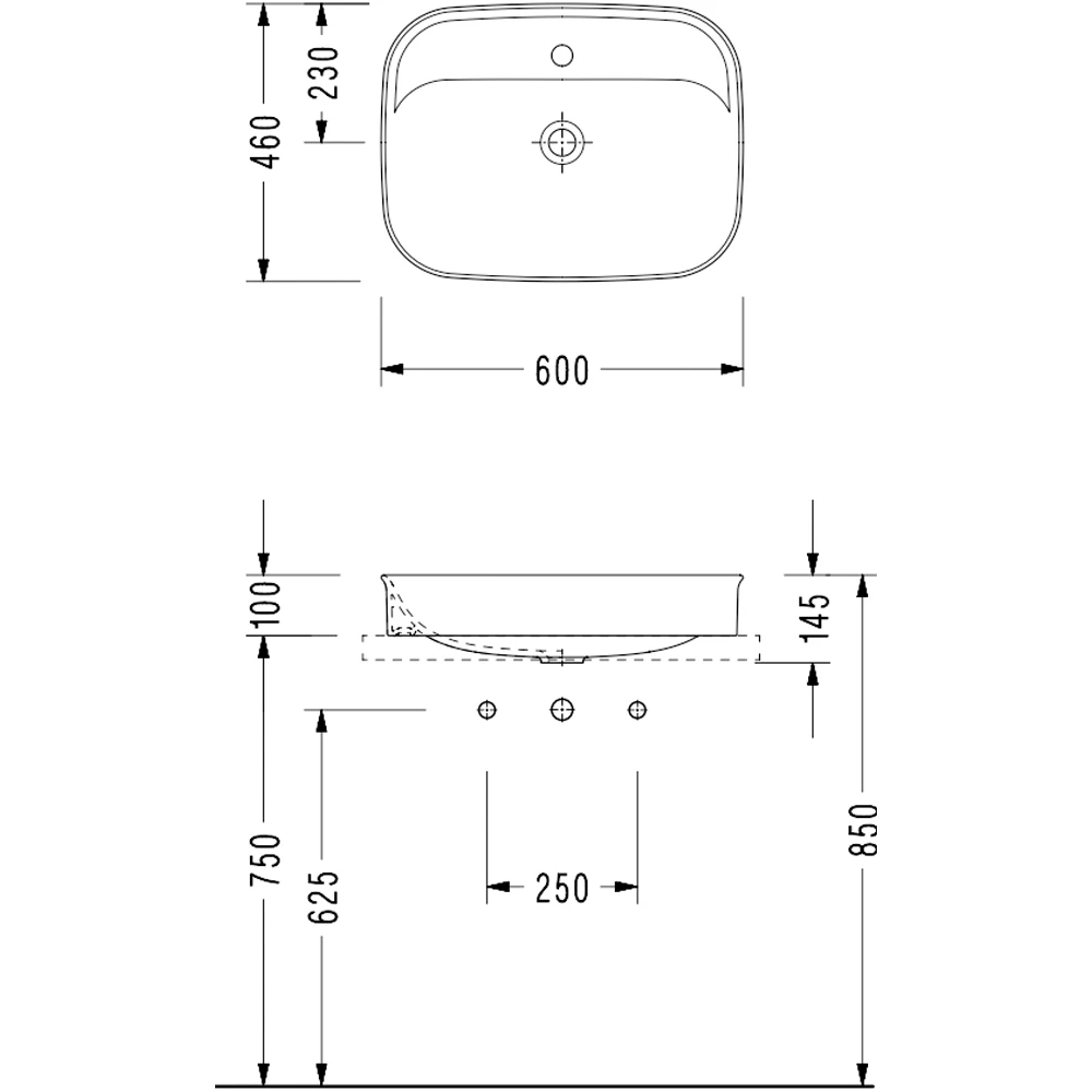 Serel Nita 60x46 Cm Tezgah Üstü Lavabo - 2069TXS110H 2