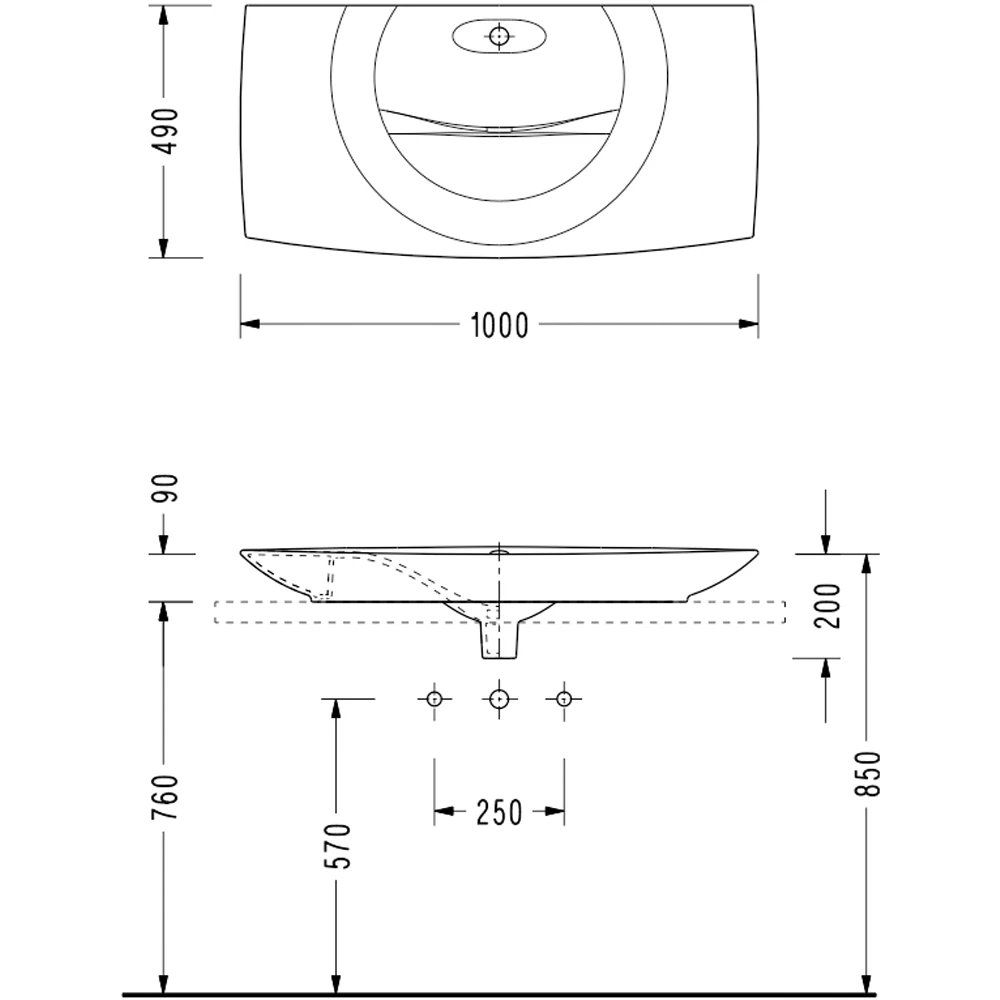 Serel Purity 100x48 Cm Etajerli Lavabo - PR35STS110H 2