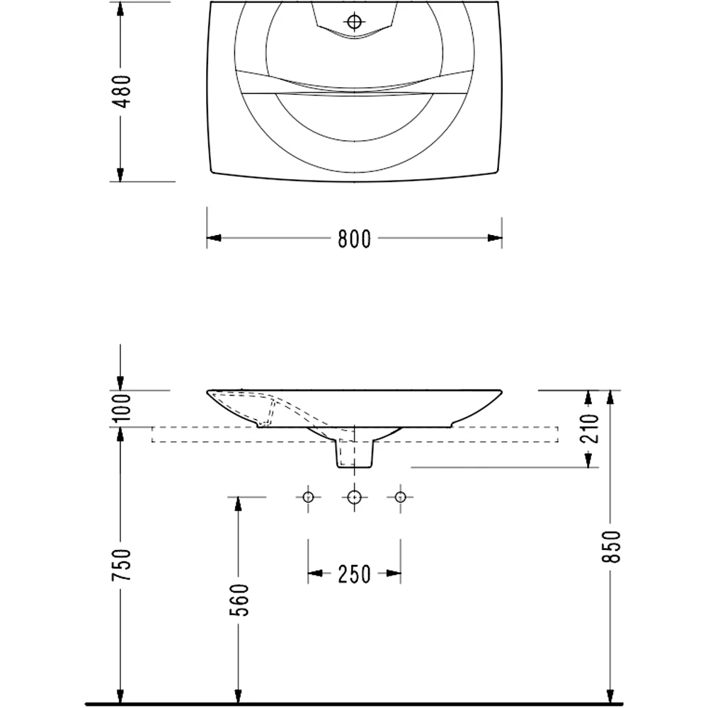 Serel Purity 80x50 Cm Etajerli Lavabo - PR40STS110H 2