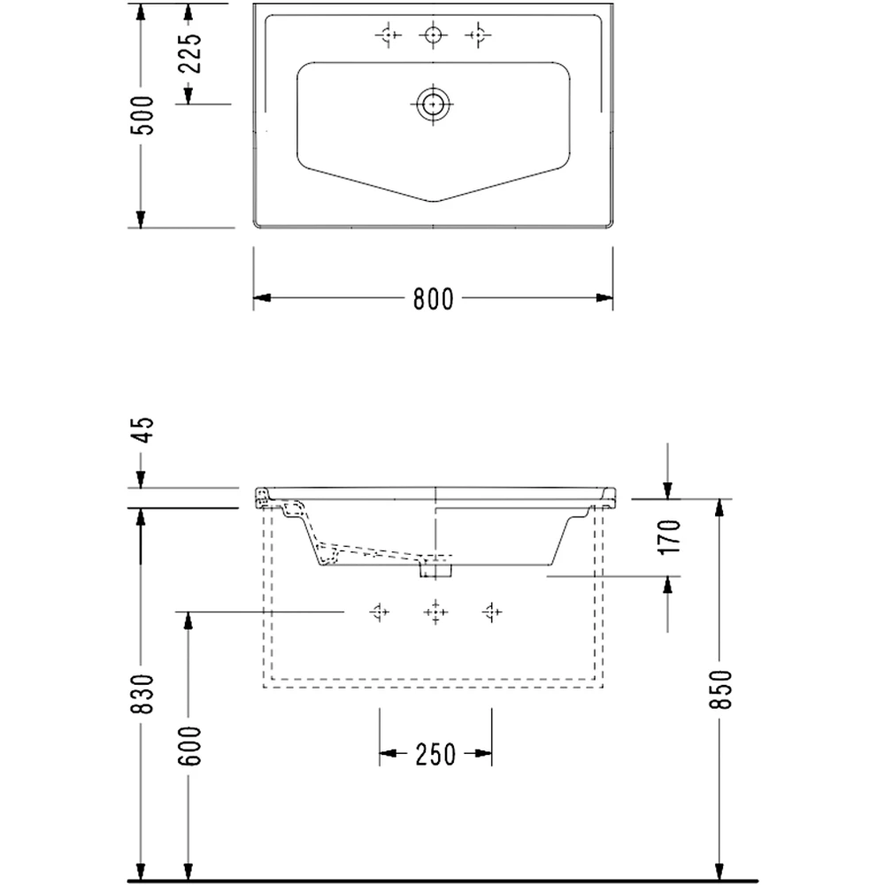 Serel Royal 80x50 Cm Etajerli Lavabo - RY42TDS110H 2
