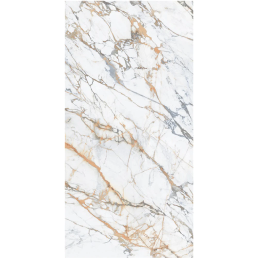 T-One Kalebodur Calacatta Macchia 6 mm Parlak Porselen Plaka 160x320 3