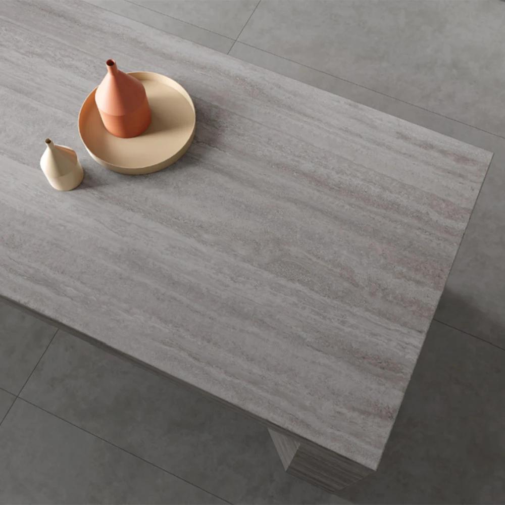 T-One Earth Travertine Silver 12 mm Mat Porselen Tezgah 162x323 3