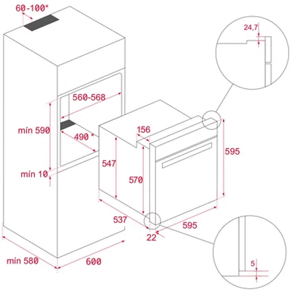 Teka AirFry HLB 8416 Siyah Cam Ankastre Fırın 4
