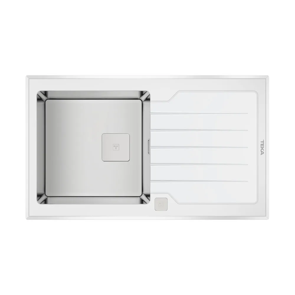 Teka Diamond RS15 1B 1D 86 Beyaz Cam Eviye