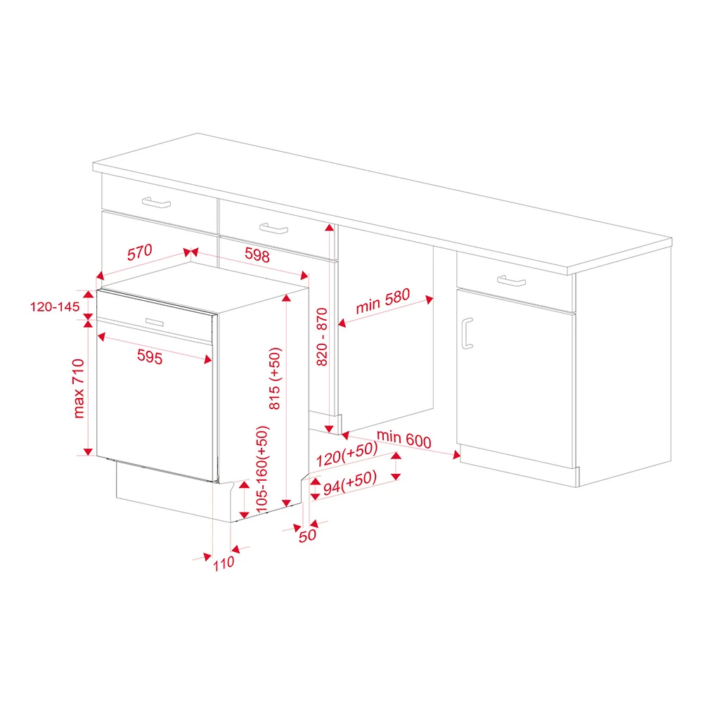 Teka DSI 46750 SS Yarı Entegre Bulaşık Makinesi 4