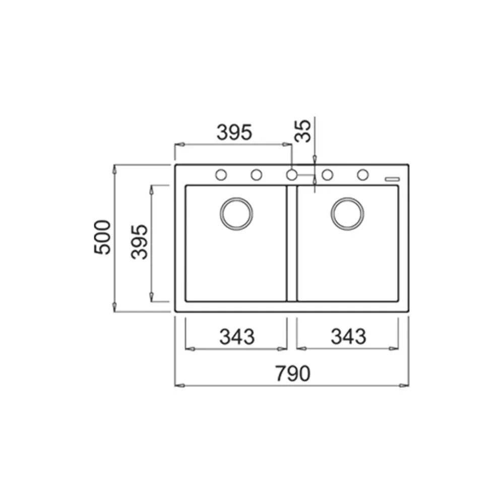 Teka Forsquare 790 TG Siyah Tegranit Eviye 2