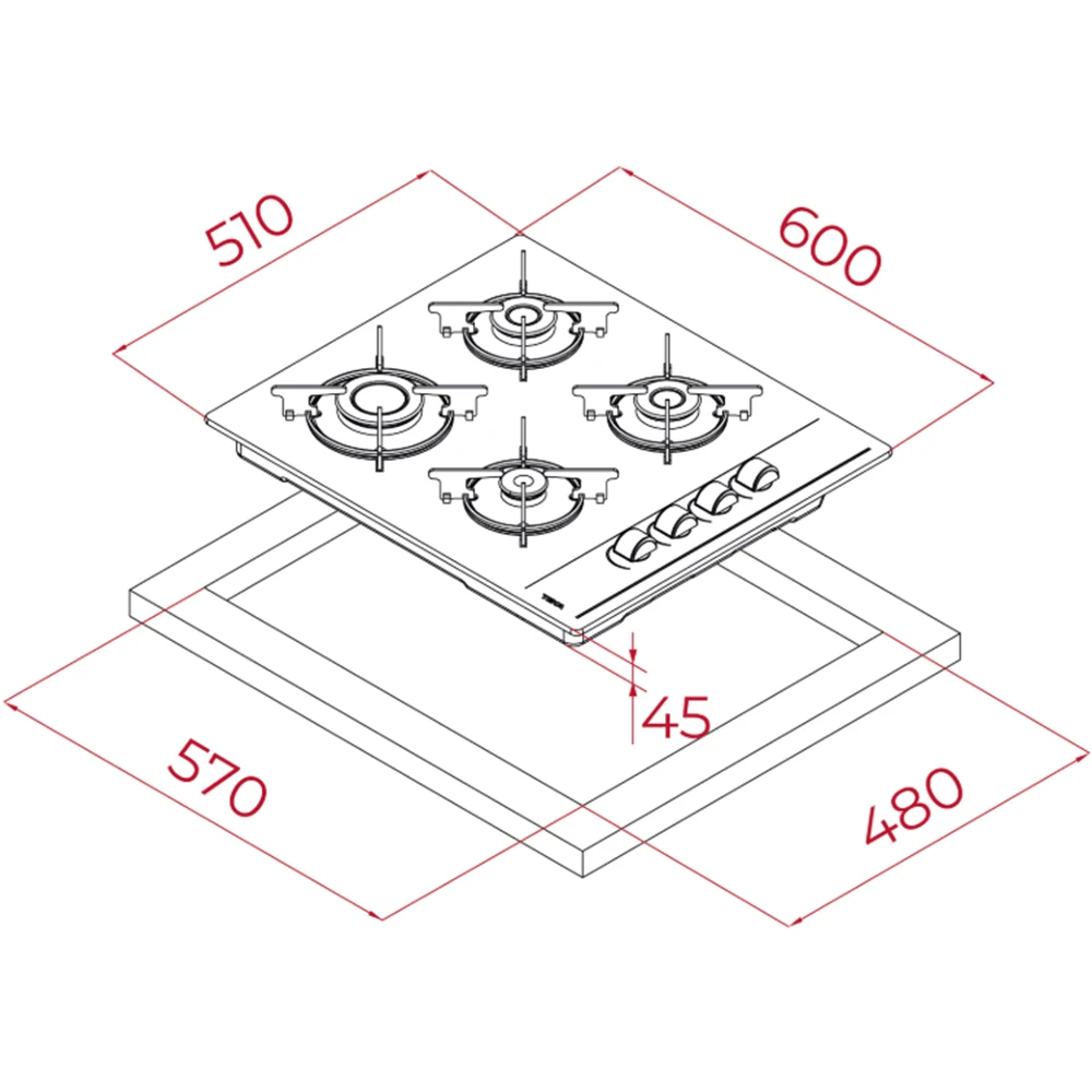 Teka GBE 64002 KB Gri Cam Ankastre Ocak 2