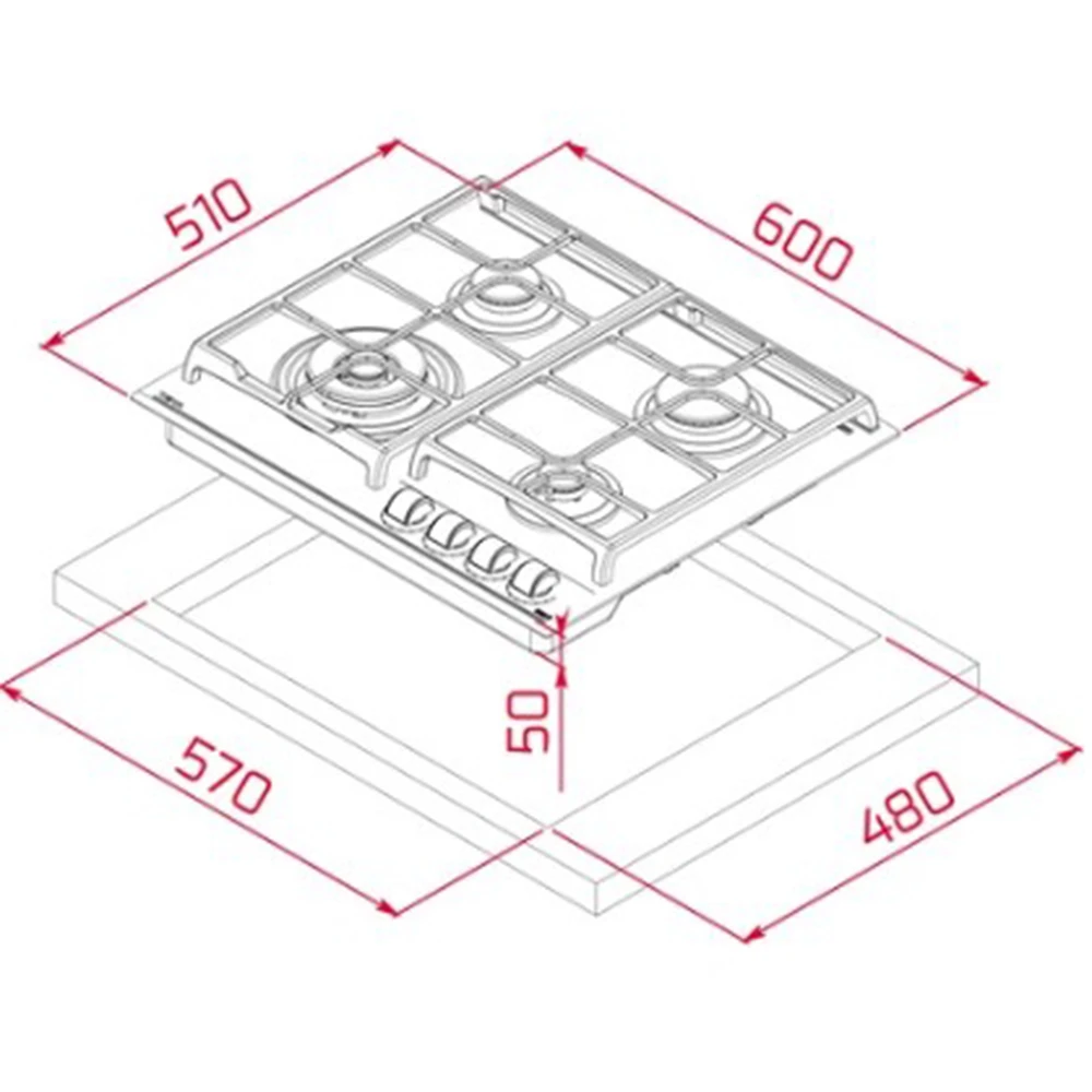Teka GZC 64320 XB ExactFlame Teknolojili 60 Cm Beyaz Cam Gazlı Ocak 2