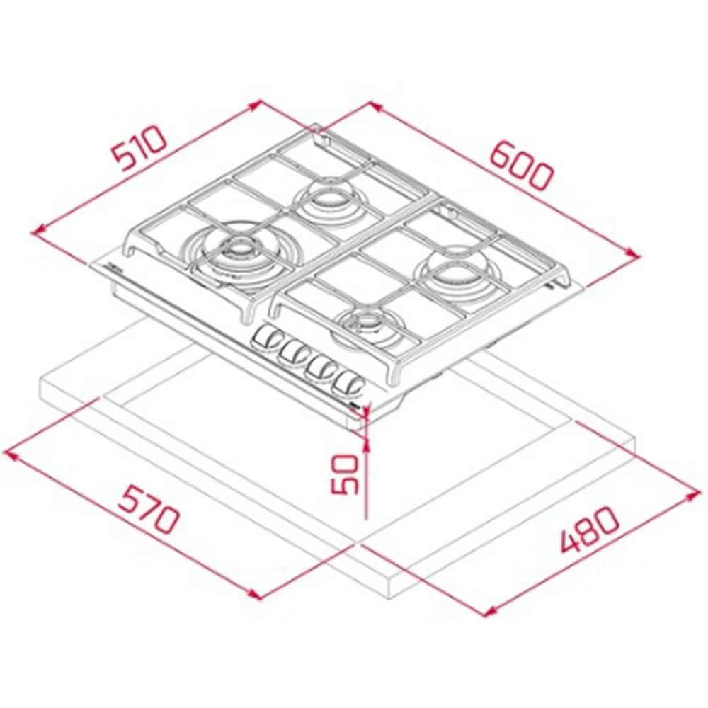 Teka GZC 64320 XBC ExactFlame Teknolojili 60 cm Cam Gazlı Ocak 2