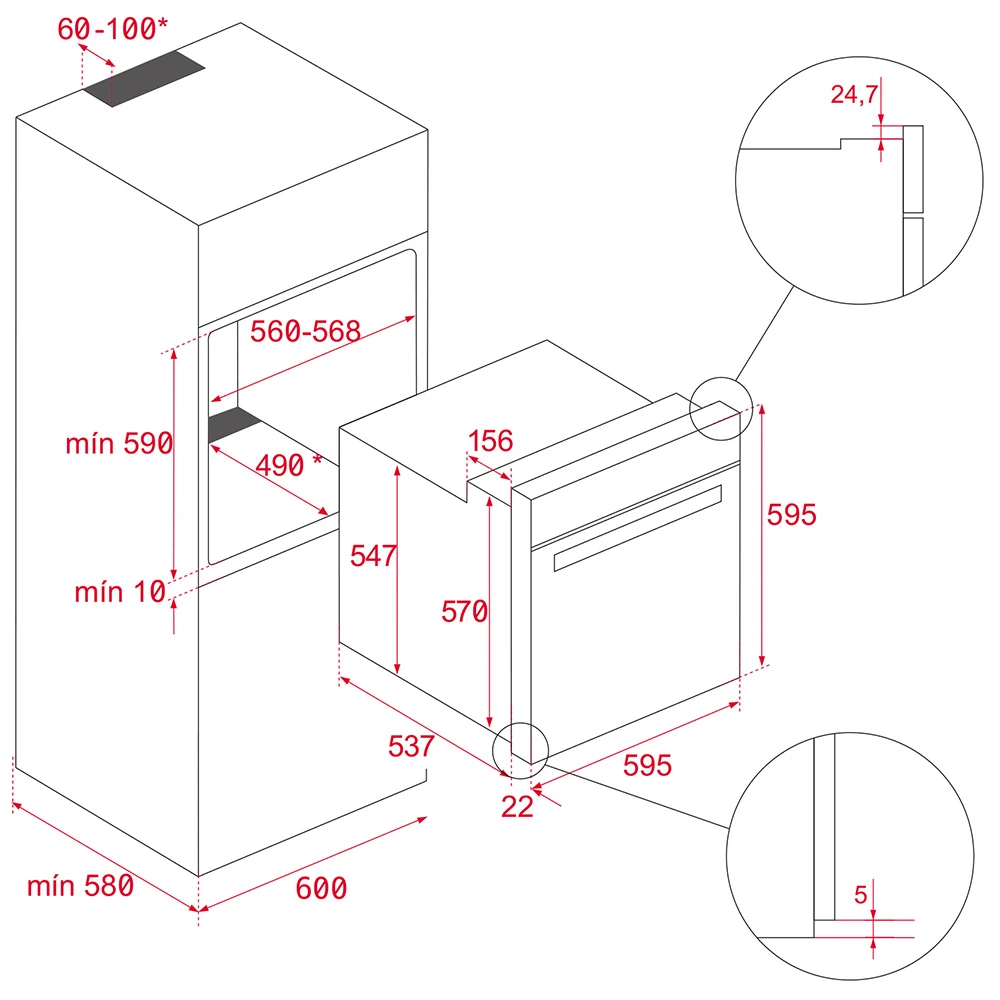 Teka HLB 8600 Beyaz Cam Fırın 4