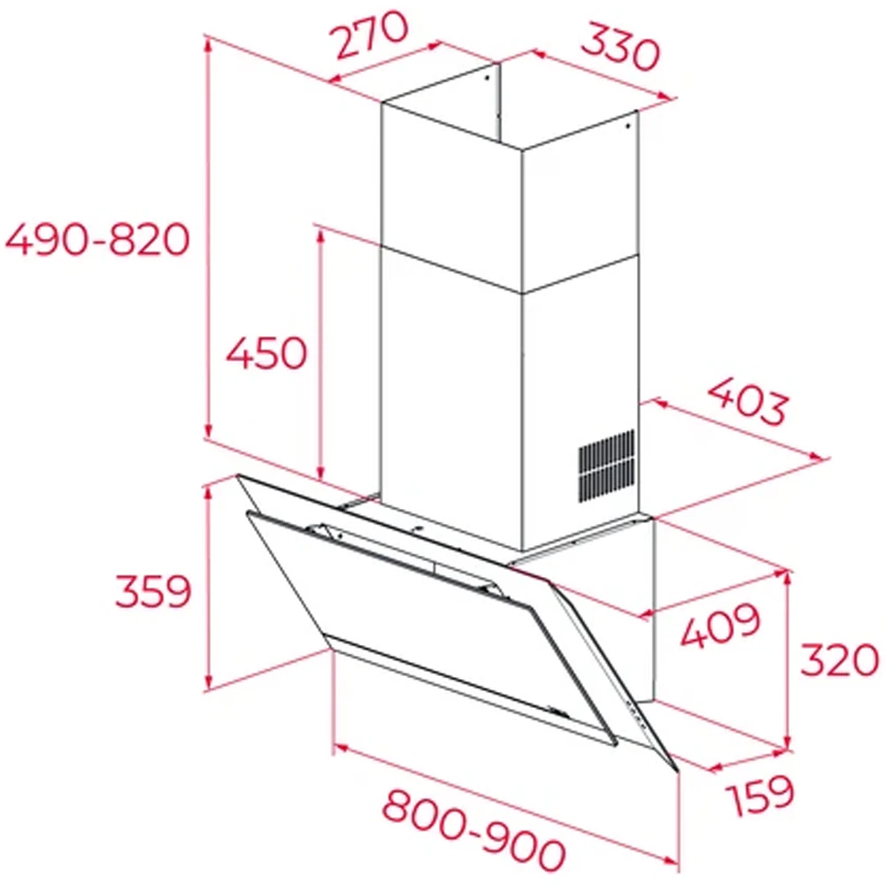 Teka Infinity G1 DVI 98-G1 EOS BM Siyah Duvar Tipi Davlumbaz 4