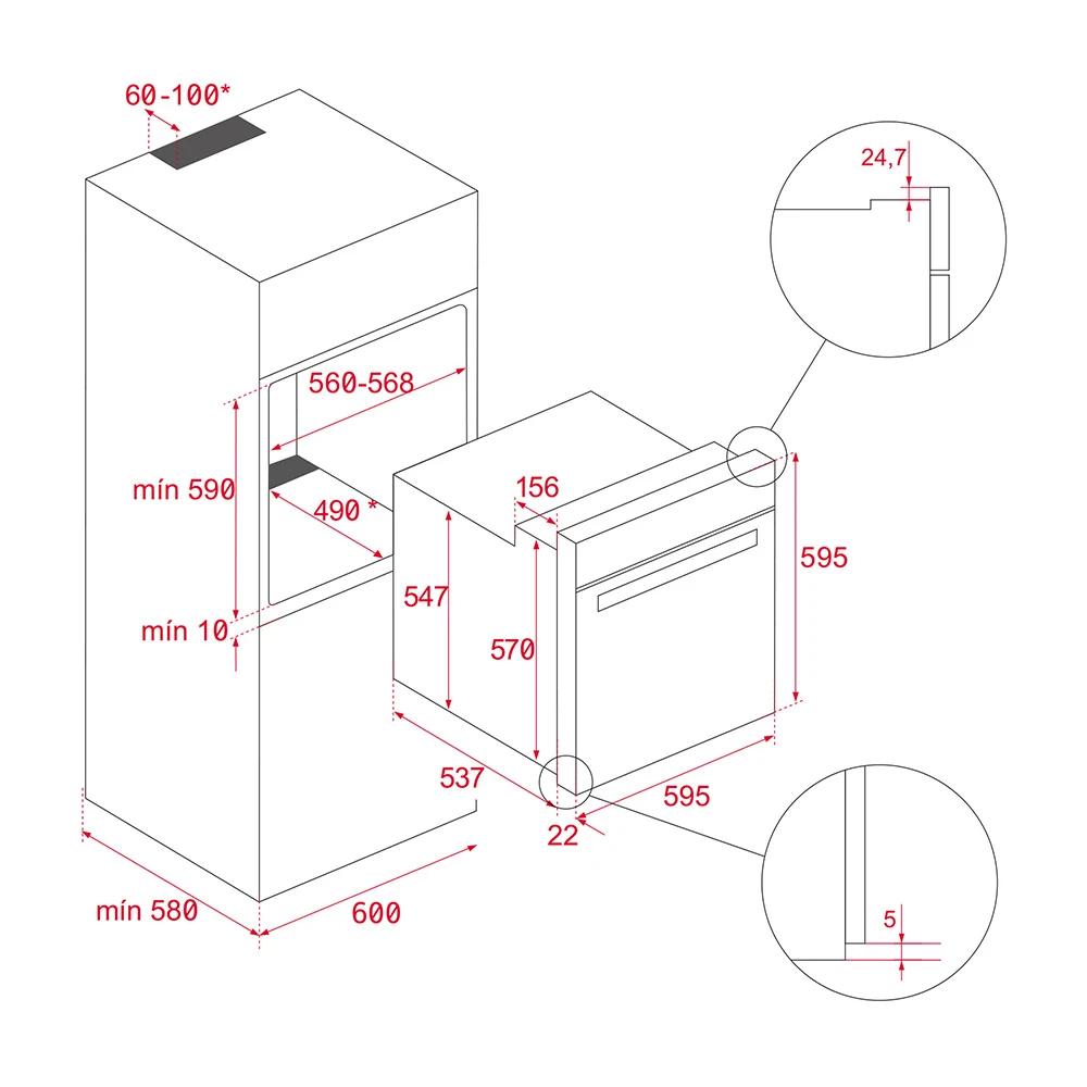 Teka MaestroPizza HLB 8510 P Siyah Cam Fırın 4