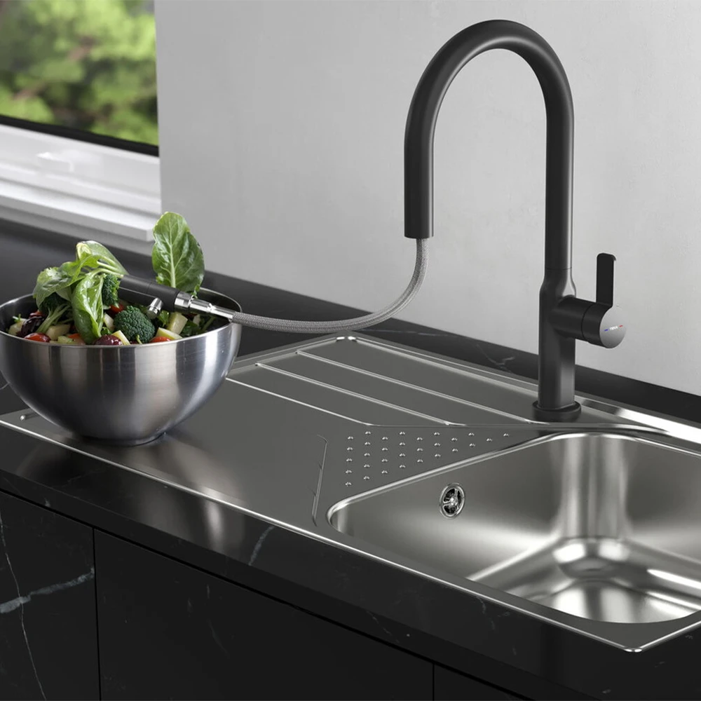 Teka Oval 9382 Siyah Spiralli Mutfak Bataryası 3