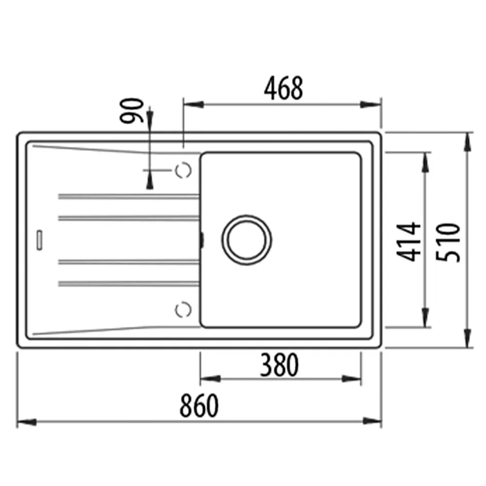 Teka Stone 50 B-TG Beyaz Tegranit Eviye 2