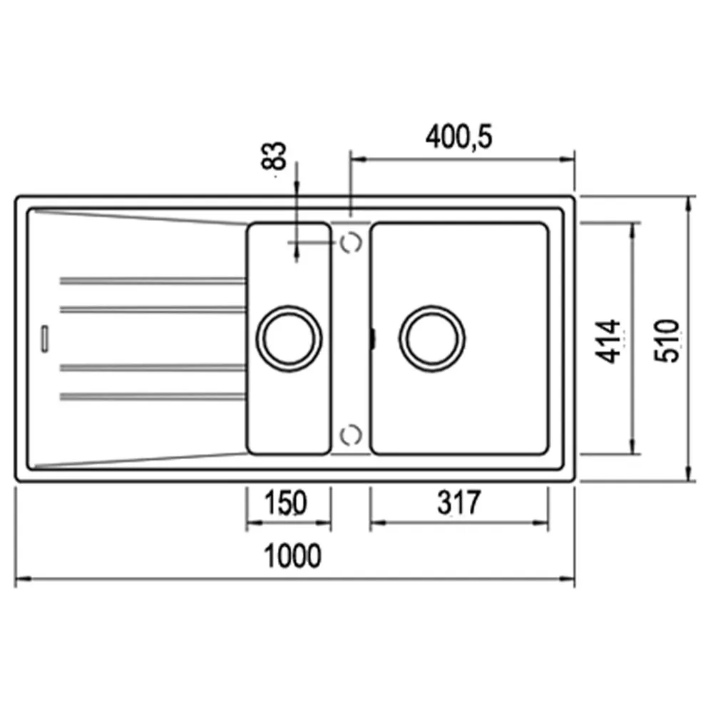 Teka Stone 60 B-TG 1,5 Gözlü Beyaz Tegranit Eviye 2
