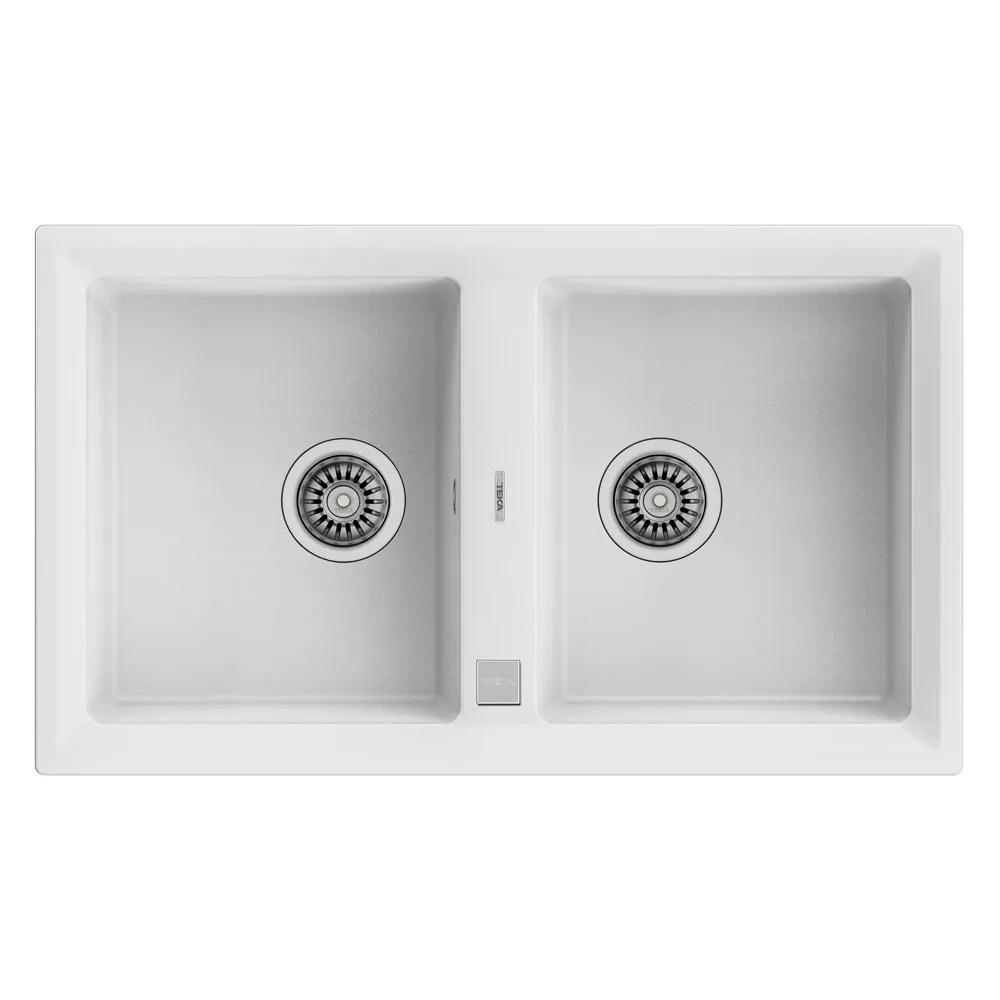 Teka Stone 90 B-TG Beyaz Çift Hazneli Tegranite Eviye