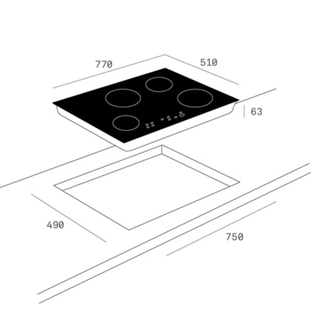 TEKA TB 770 SİYAH CAM ELEKTRİK OCAK 2