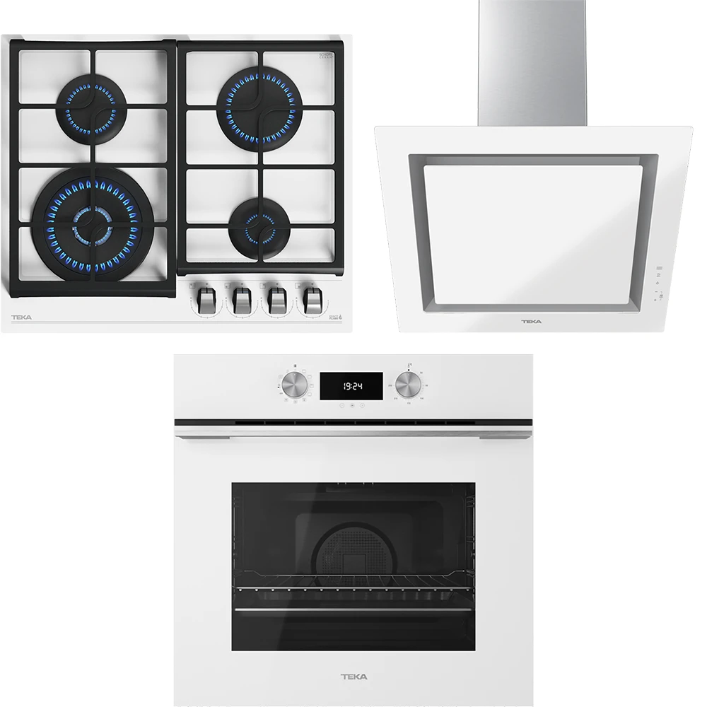 Teka Urban 60 Cm Beyaz Ankastre Set (Ocak-Fırın-Davlumbaz)