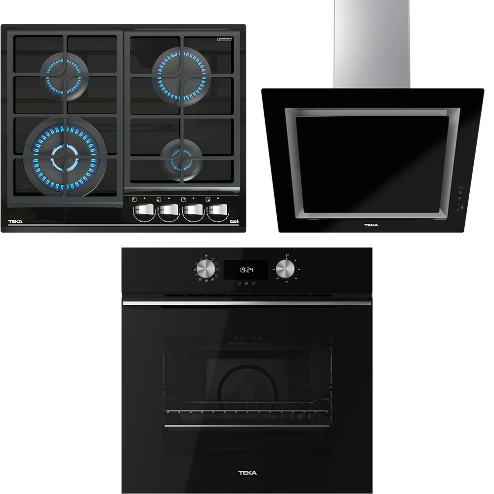 Teka Urban 60 Cm Siyah Ankastre Set (Ocak-Fırın-Davlumbaz)