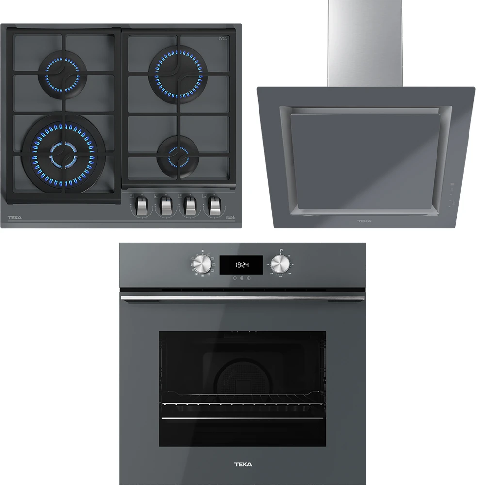 Teka Urban 60 Cm Stone Grey Ankastre Set (Ocak-Fırın-Davlumbaz)