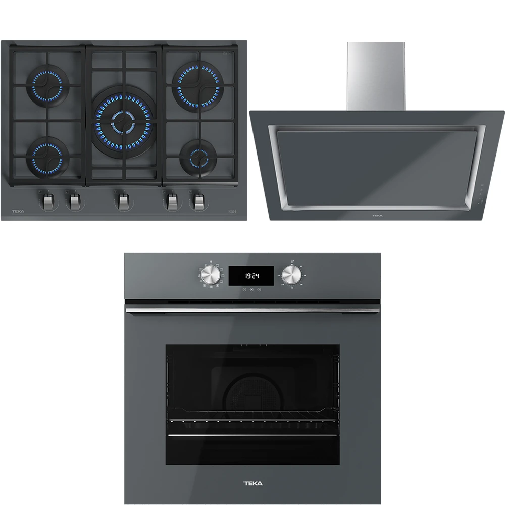 Teka Urban 70 Cm Gri Ankastre Set (Ocak-Fırın-Davlumbaz)