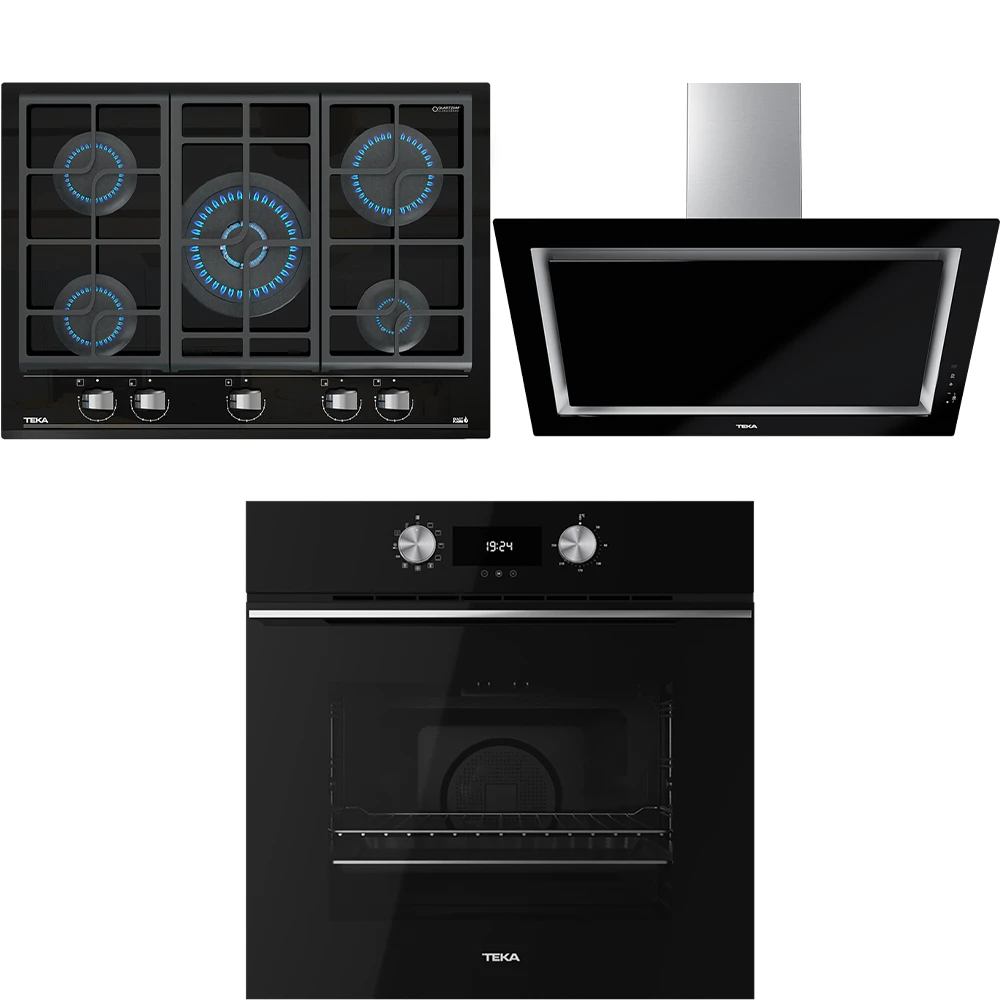 Teka Urban 70 Cm Siyah Ankastre Set (Ocak-Fırın-Davlumbaz)