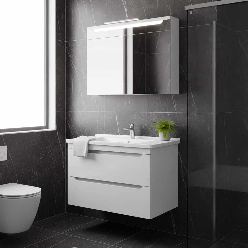Kale Casilla 100 Cm Gri-Beyaz Banyo Dolabı Takımı 610100201233 2
