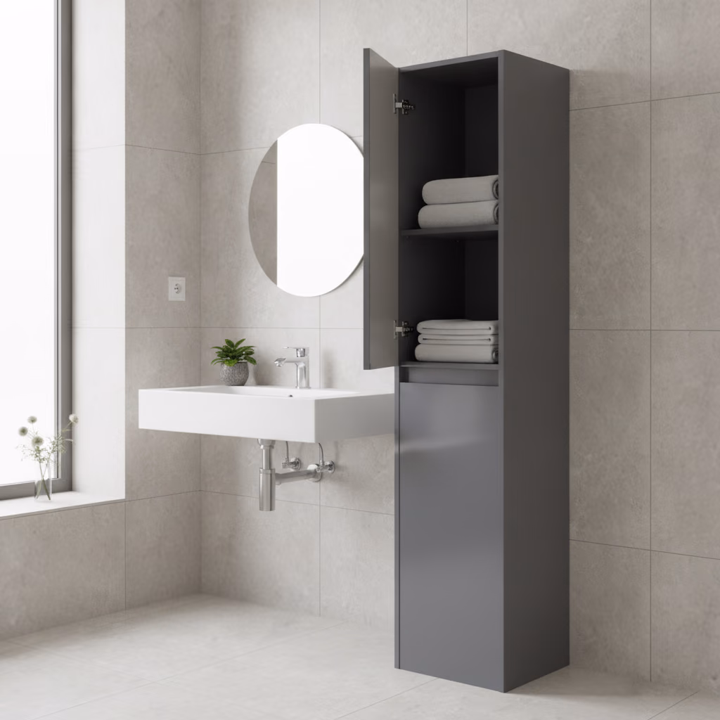 Kale Idea 2.0 40 Cm Sepetsiz Parlak Antrasit Boy Dolabı (Sağ-Sol) 2