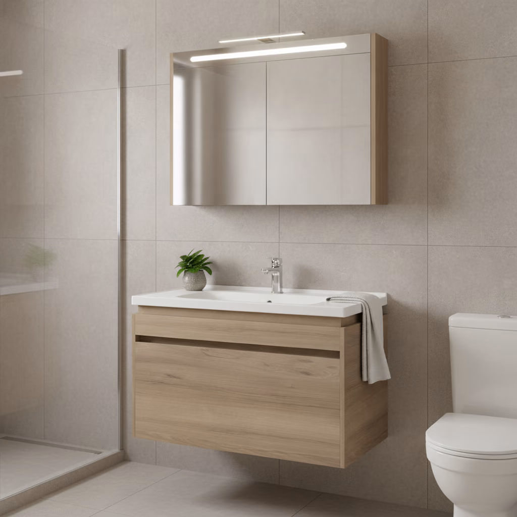 Kale Idea 2.0 100 Cm Pasifik A Tek Çekmeceli Banyo Dolabı Takımı 610100200496 2