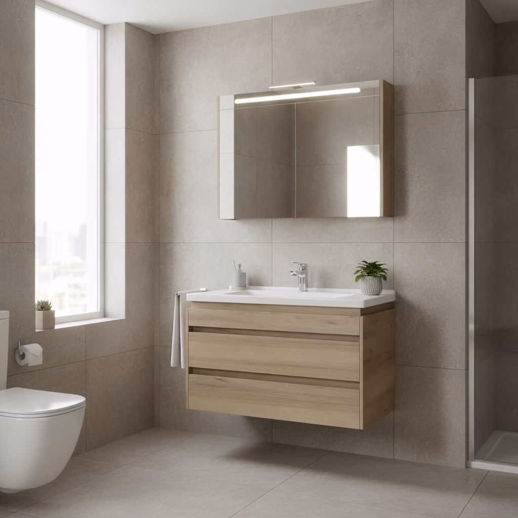 Kale Idea 2.0 100 Cm Pasifik A Çift Çekmeceli Banyo Dolabı Takımı 610100200520 2