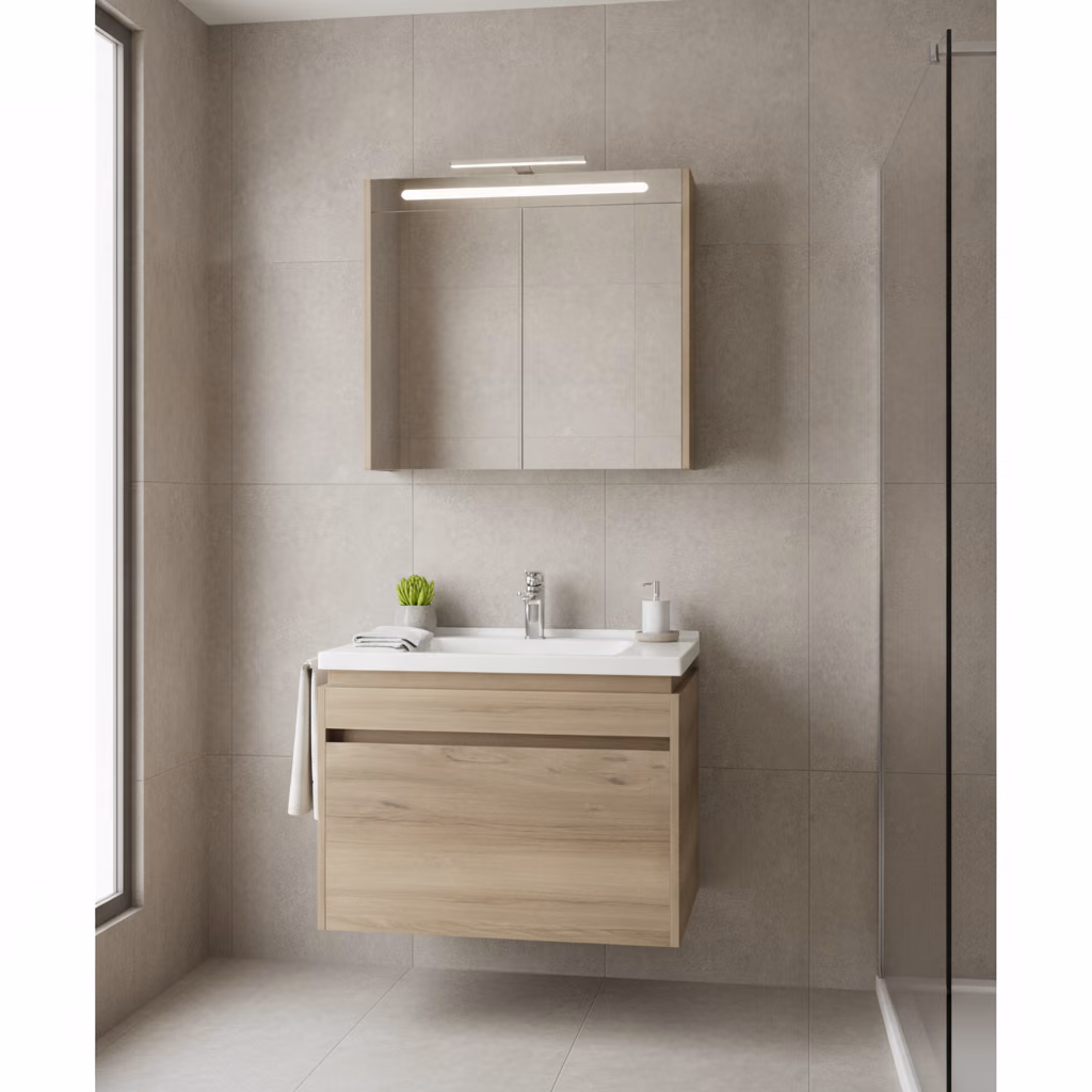 Kale Idea 2.0 80 Cm Pasifik A Tek Çekmeceli Banyo Dolabı Takımı 610100200492 2