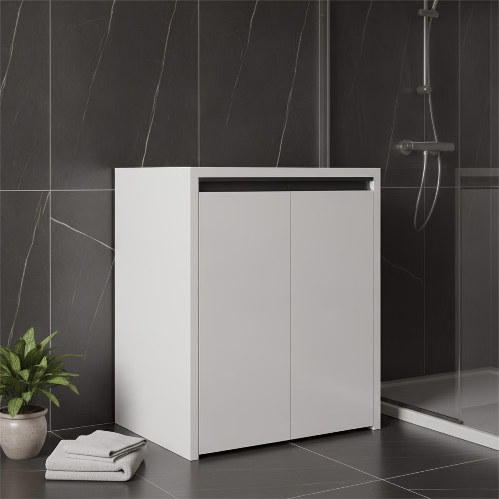 Kale Vista 76 Cm Kapaklı Mat Beyaz Çamaşır Makinesi Dolabı 2