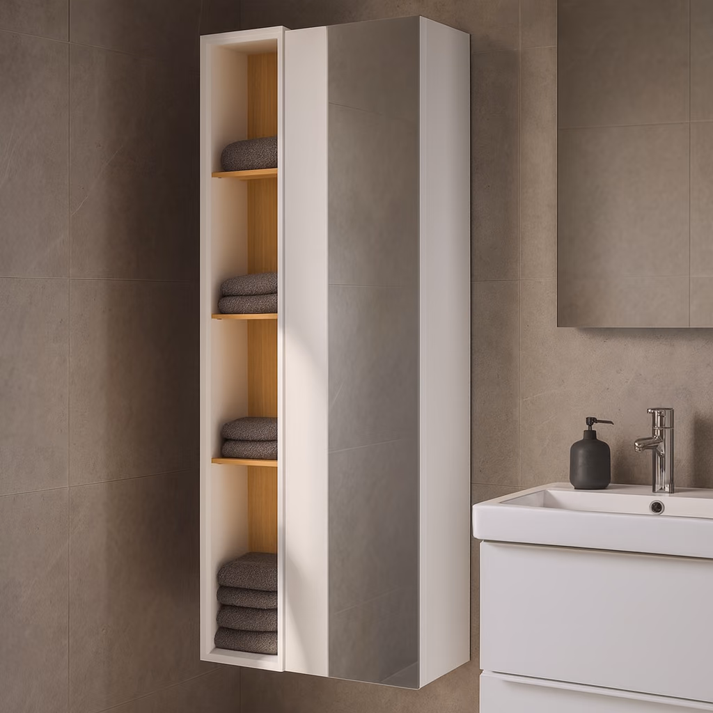 Kale Zero 2.0 47 Cm Beyaz-Meşe Boy Dolabı 2