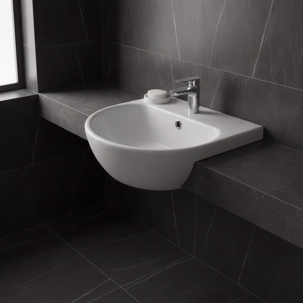 Kale Basics 55x30 Cm Asimetrik Sağ Lavabo 2