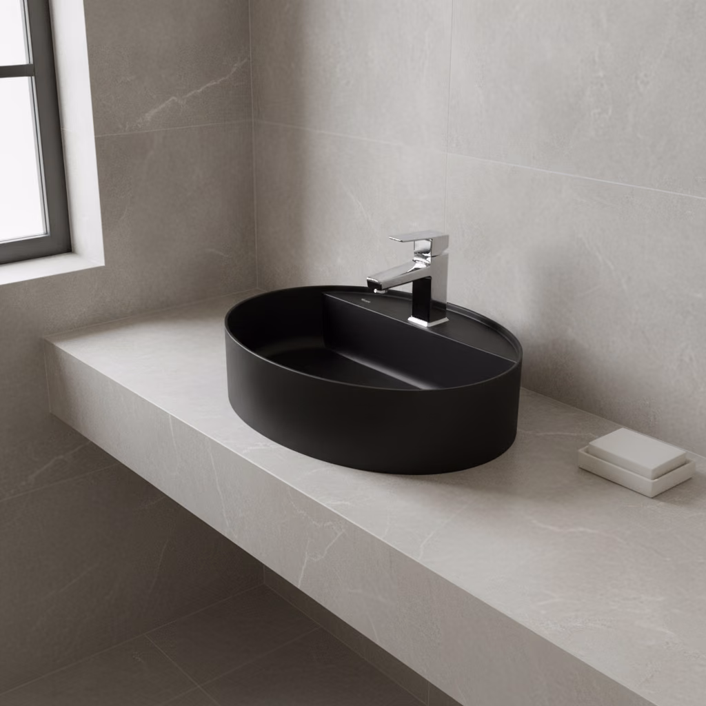 Kale Smartedge 40x50 Cm Mat Siyah Oval Lavabo 2