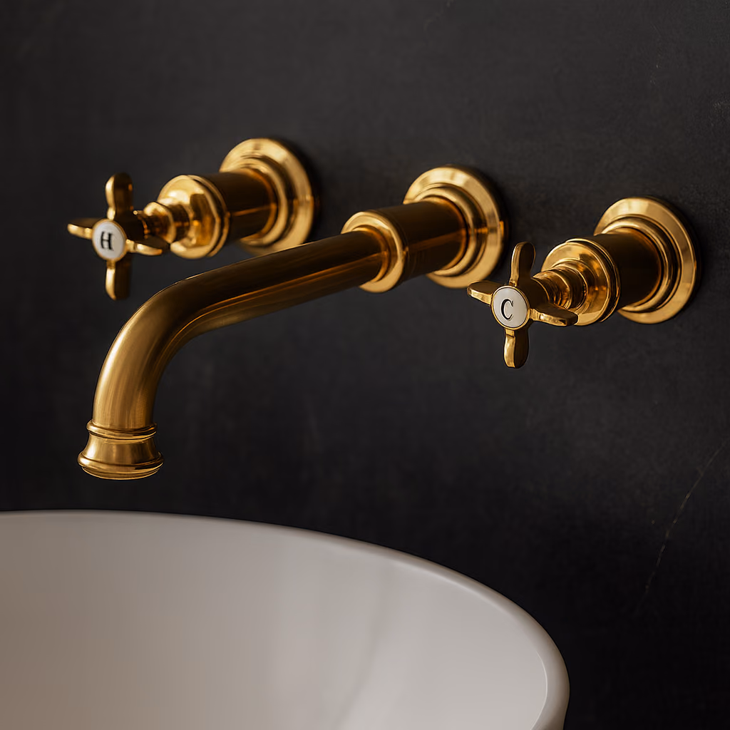 Kale Victorian Altın Ankastre Lavabo Bataryası 2