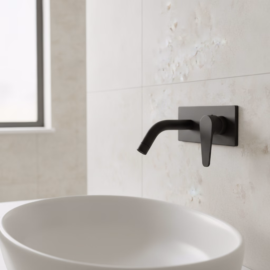 Kale Zero Mat Siyah Sıva Üstü Ankastre Lavabo Bataryası 2